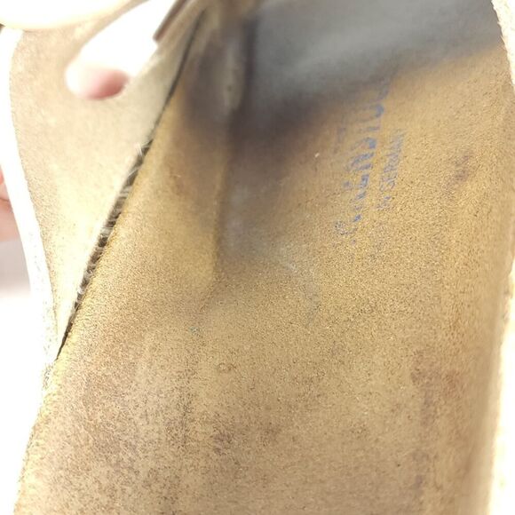 BIRKENSTOCK Women's Arizona US7 Taupe Leather 2 Straps Slide Sandals Shoes - Picture 14 of 16